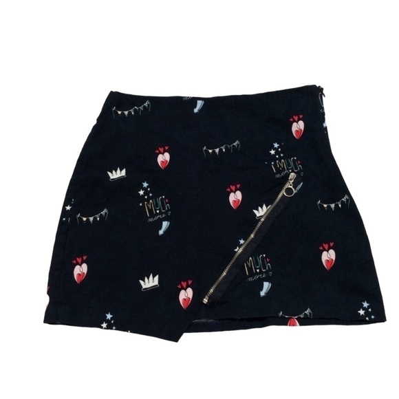 Zara Trafaluc Collection Blue Asymmetrical Skirt - Picture 1 of 8